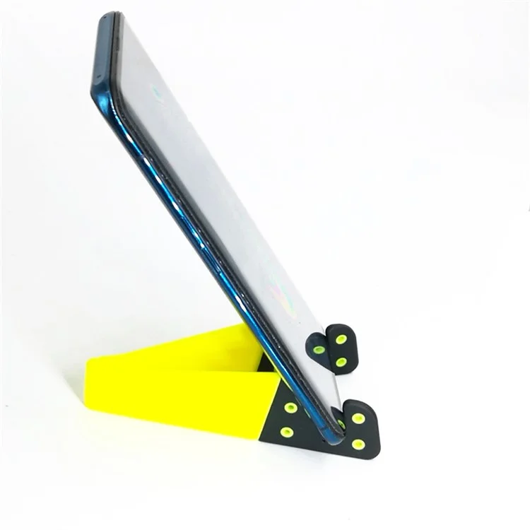 Universal Adjustable V Shape Phone Stand Holder Mini Foldable Bracket for Smartphone - Fluorescent