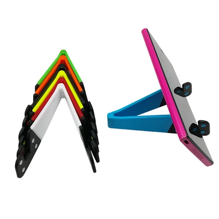 Universal Adjustable V Shape Phone Stand Holder Mini Foldable Bracket for Smartphone - Fluorescent