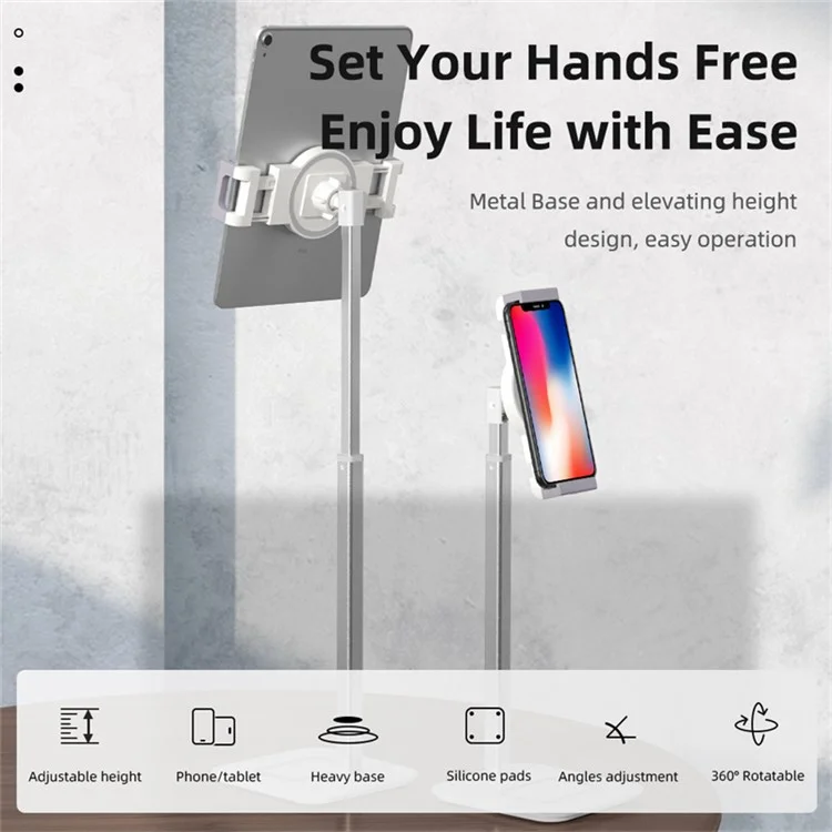 Desktop Mobile Phone Tablet Holder Live Broadcast Bracket Height Adjustable Aluminum Alloy Stand