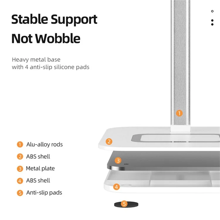 Desktop Mobile Phone Tablet Holder Live Broadcast Bracket Height Adjustable Aluminum Alloy Stand