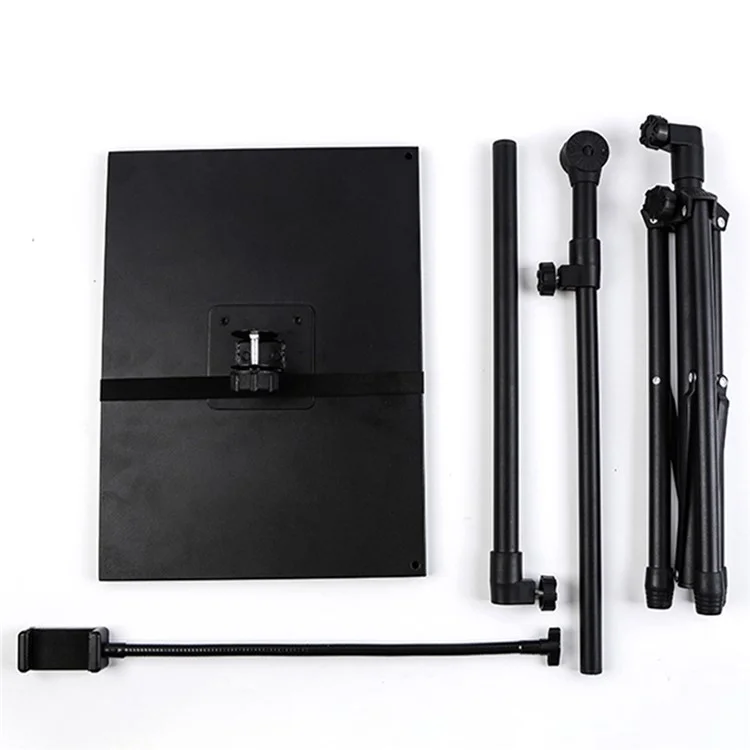 JYX- 509 Support de projecteur pliable à conception de plateau télescopique, support de sol réglable en hauteur avec clip pour téléphone