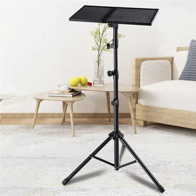 JYX- 509 Support de projecteur pliable à conception de plateau télescopique, support de sol réglable en hauteur avec clip pour téléphone