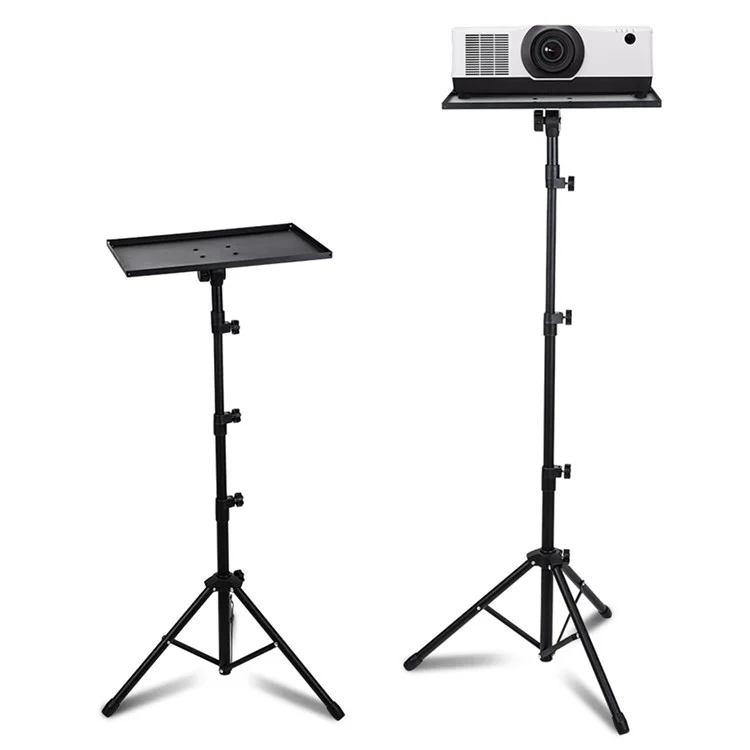 JYX- 509 Support de projecteur pliable à conception de plateau télescopique, support de sol réglable en hauteur avec clip pour téléphone