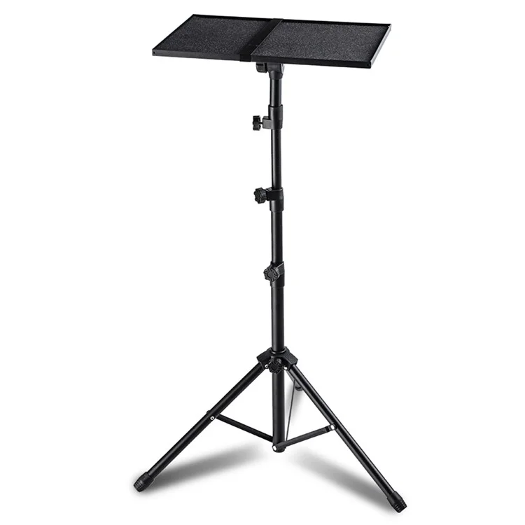 JYX- 509 Support de projecteur pliable à conception de plateau télescopique, support de sol réglable en hauteur avec clip pour téléphone