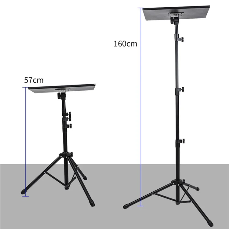 JYX- 509 Support de projecteur pliable à conception de plateau télescopique, support de sol réglable en hauteur avec clip pour téléphone