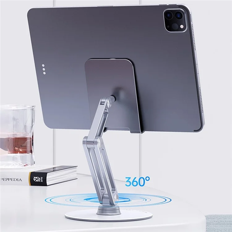 YOOBAO L08 Aluminum Alloy Desktop Bracket Universal 360 Degree Rotatable Mobile Phone Tablet Holder Stand - Silver