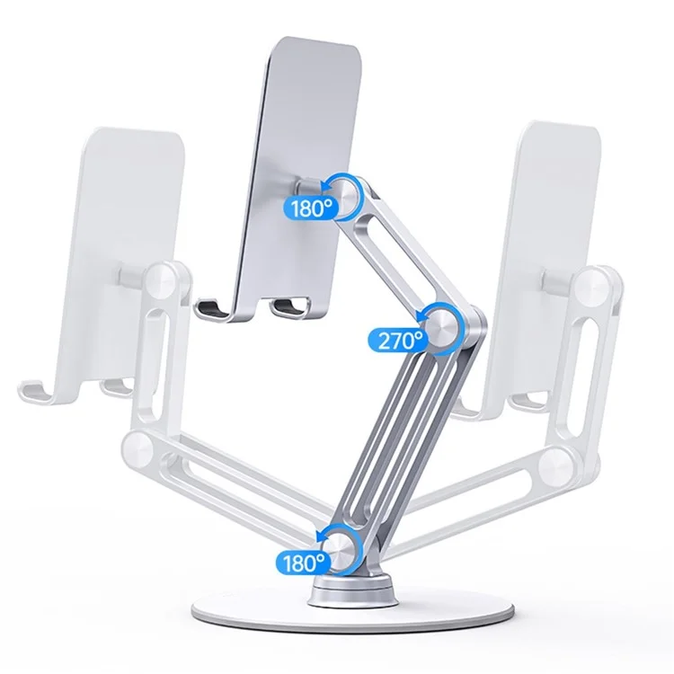 YOOBAO L08 Aluminum Alloy Desktop Bracket Universal 360 Degree Rotatable Mobile Phone Tablet Holder Stand - Silver