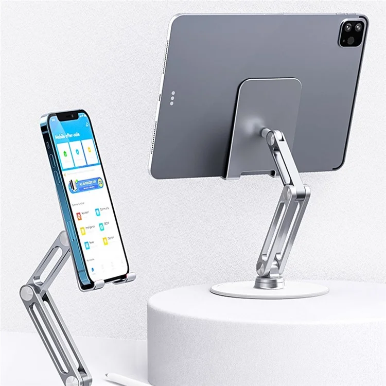 YOOBAO L08 Aluminum Alloy Desktop Bracket Universal 360 Degree Rotatable Mobile Phone Tablet Holder Stand - Silver