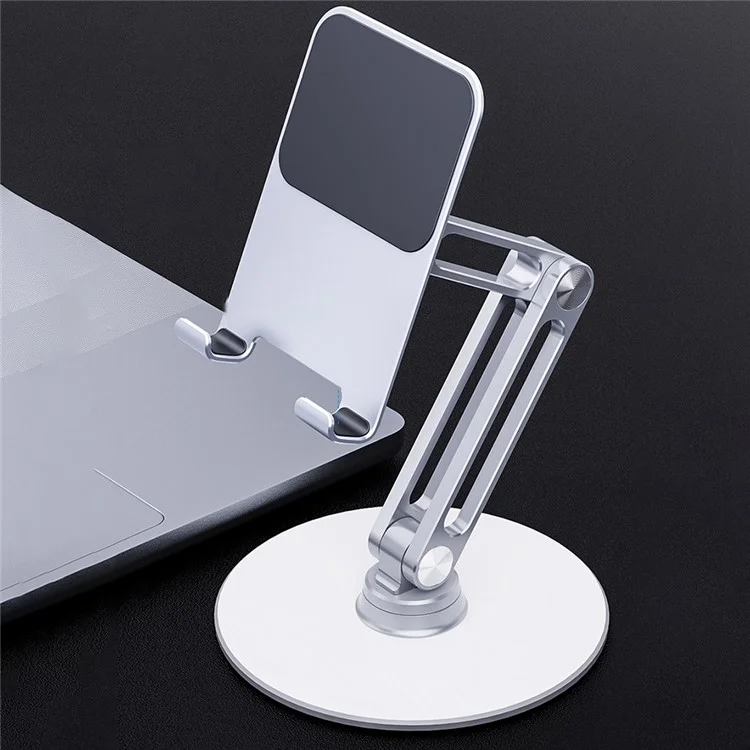 YOOBAO L08 Aluminum Alloy Desktop Bracket Universal 360 Degree Rotatable Mobile Phone Tablet Holder Stand - Silver
