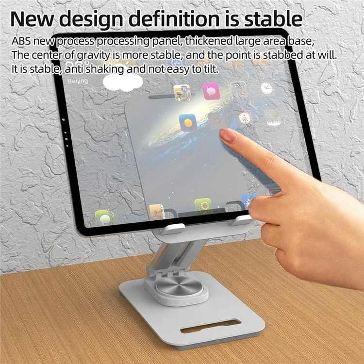 360-Degree Folding Phone Stand Non-Slip Portable Desk Rack Adjustable Phone Holder for iPhone / Samsung / Huawei - Black