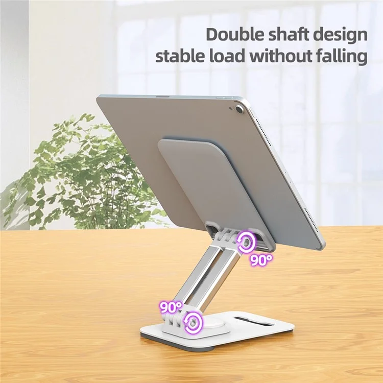 360-Degree Folding Phone Stand Non-Slip Portable Desk Rack Adjustable Phone Holder for iPhone / Samsung / Huawei - Black