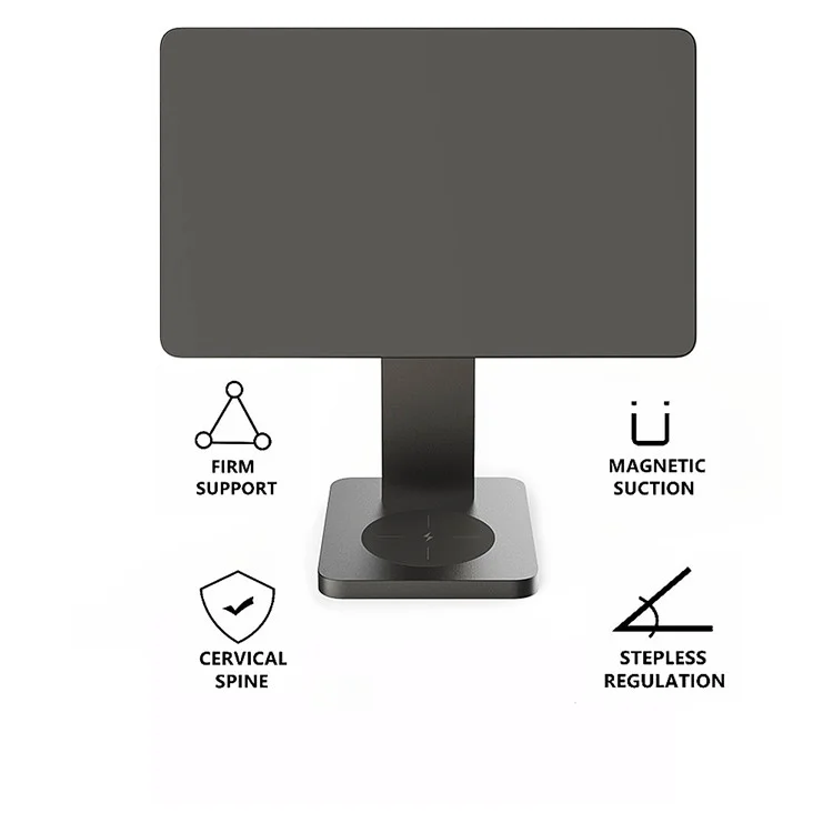 For iPad Pro 11 inch  / Pro 12.9 inch Folding Magnetic Tablet Stand Support for iPhone  /  AirPods Wireless Charging, Detachable Desktop Tablet Holder