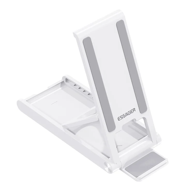 ESSAGER Universal Foldable Mobile Phone Holder Adjustable Desktop Cellphone Bracket Stand - White