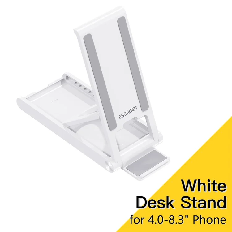 ESSAGER Universal Foldable Mobile Phone Holder Adjustable Desktop Cellphone Bracket Stand - White