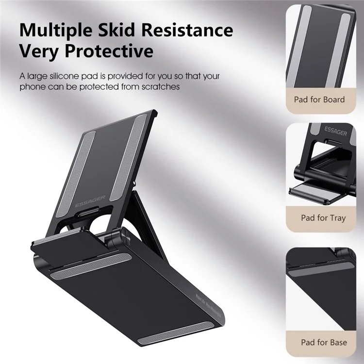 ESSAGER Universal Foldable Mobile Phone Holder Adjustable Desktop Cellphone Bracket Stand - White