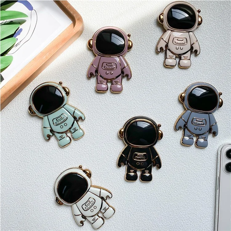 Suporte de Celular com Adesivo Astronauta Eletroplatinado - Rosa