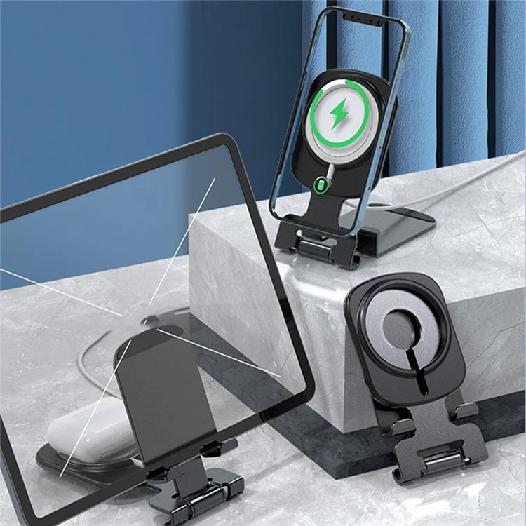 IFORCE T2 300° Rotation Folding Bracket Desktop Stand for iPhone 12 / 13 / 14 Series - Silver