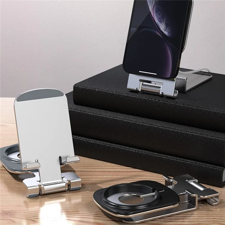 IFORCE T2 300° Rotation Folding Bracket Desktop Stand for iPhone 12 / 13 / 14 Series - Silver