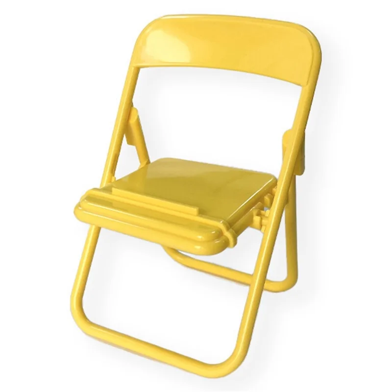 54458 Portable Mobile Phone Stand Mini Chair Shape Foldable Desktop Smartphone Holder - Yellow