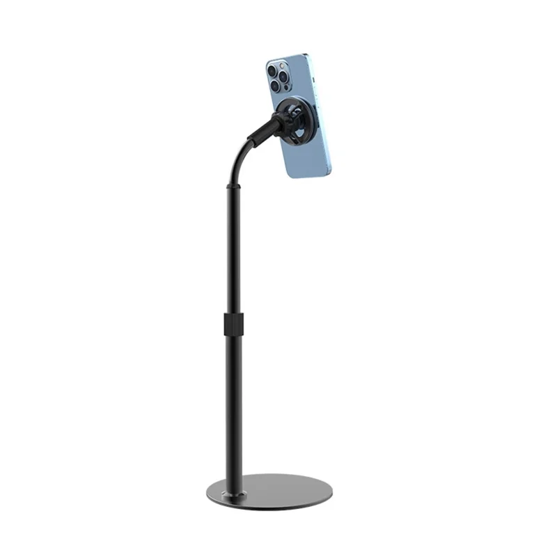 R-JUST HZ27 Retractable Phone Stand 360-Degree Rotating Metal Phone Holder Adjustable Round Base Tablet Stand