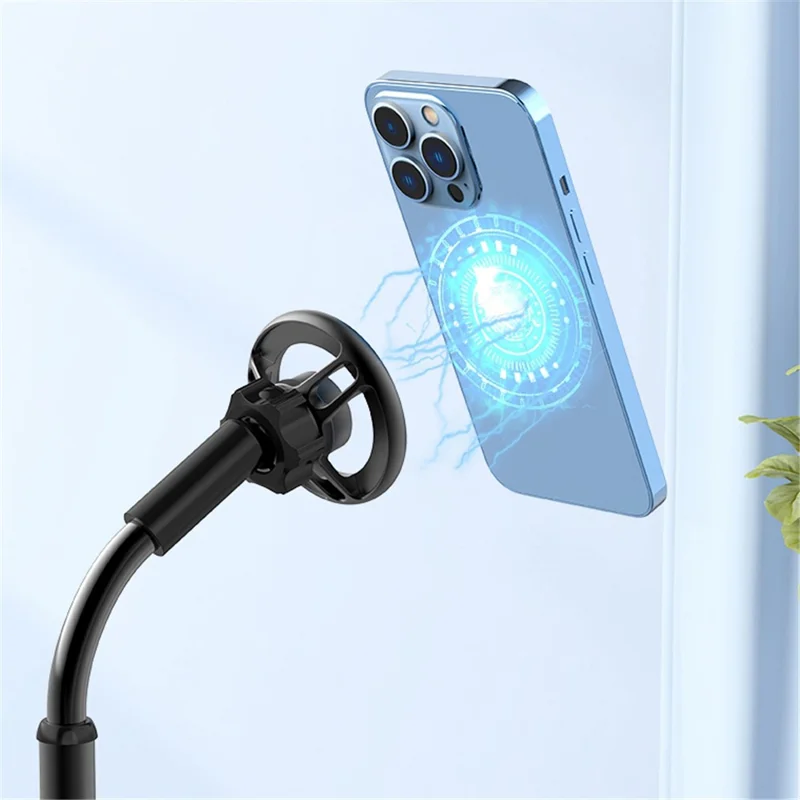 R-JUST HZ27 Retractable Phone Stand 360-Degree Rotating Metal Phone Holder Adjustable Round Base Tablet Stand