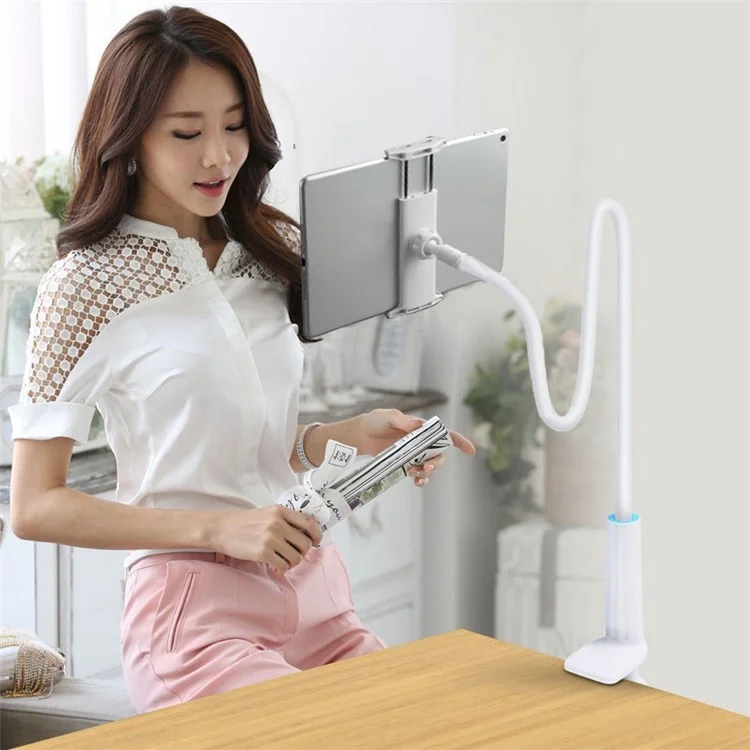 ANJ-30 80 cm Clip-on Lazy Bracket 360 Grad Rotierender Tablethalter Ständer am Bett Desktop-handyhalterung - Schwarz