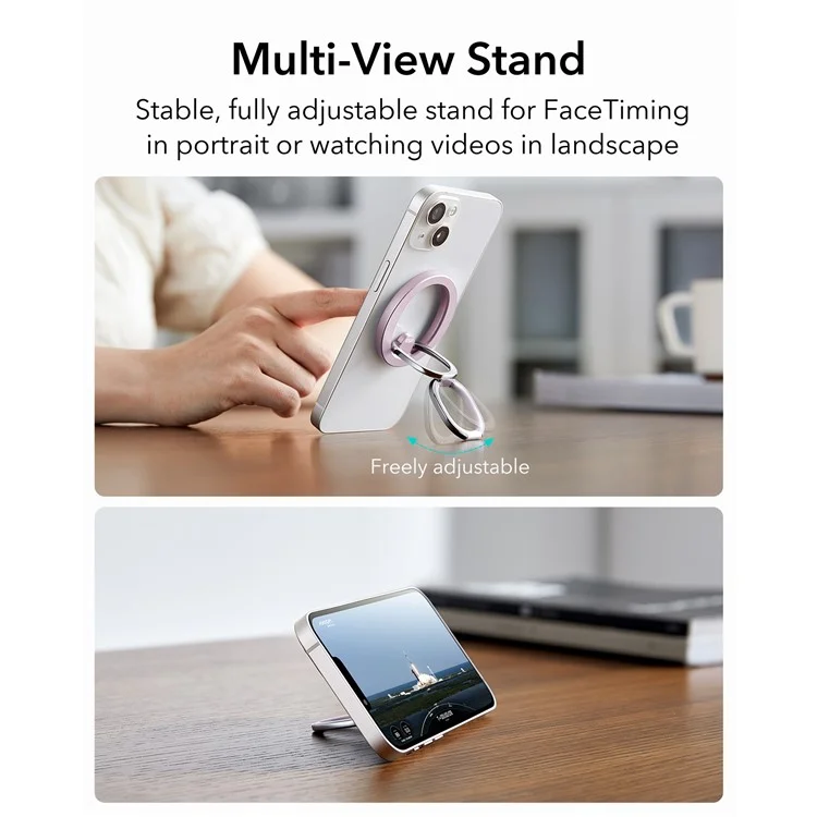 ESR For iPhone 14 / 13 / 12 Series Magnetic Mobile Phone Ring Holder Kickstand Compatible with MagSafe - Rose Gold