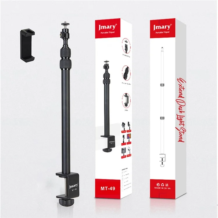 JMARY MT-49 Suporte de Luz de Mesa Clipe Suporte Ajustável Suporte de Mesa para Luz de Vídeo LED / Anel de Luz