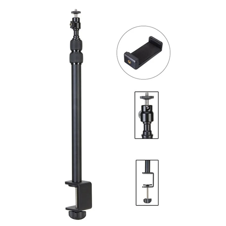 JMARY MT-49 Suporte de Luz de Mesa Clipe Suporte Ajustável Suporte de Mesa para Luz de Vídeo LED / Anel de Luz