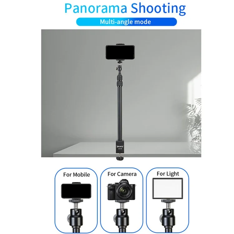 JMARY MT-49 Suporte de Luz de Mesa Clipe Suporte Ajustável Suporte de Mesa para Luz de Vídeo LED / Anel de Luz