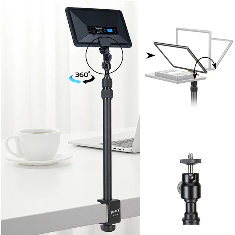 JMARY MT-49 Suporte de Luz de Mesa Clipe Suporte Ajustável Suporte de Mesa para Luz de Vídeo LED / Anel de Luz