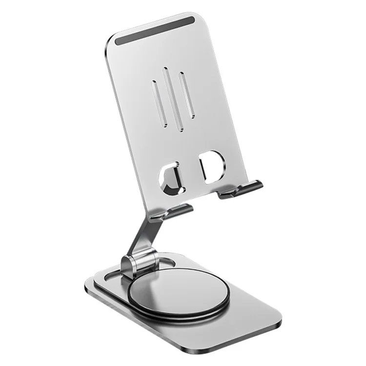 K6 Desktop Mobile Phone Tablet Holder Stand Rotatable Aluminum Alloy Cellphone Bracket - Silver