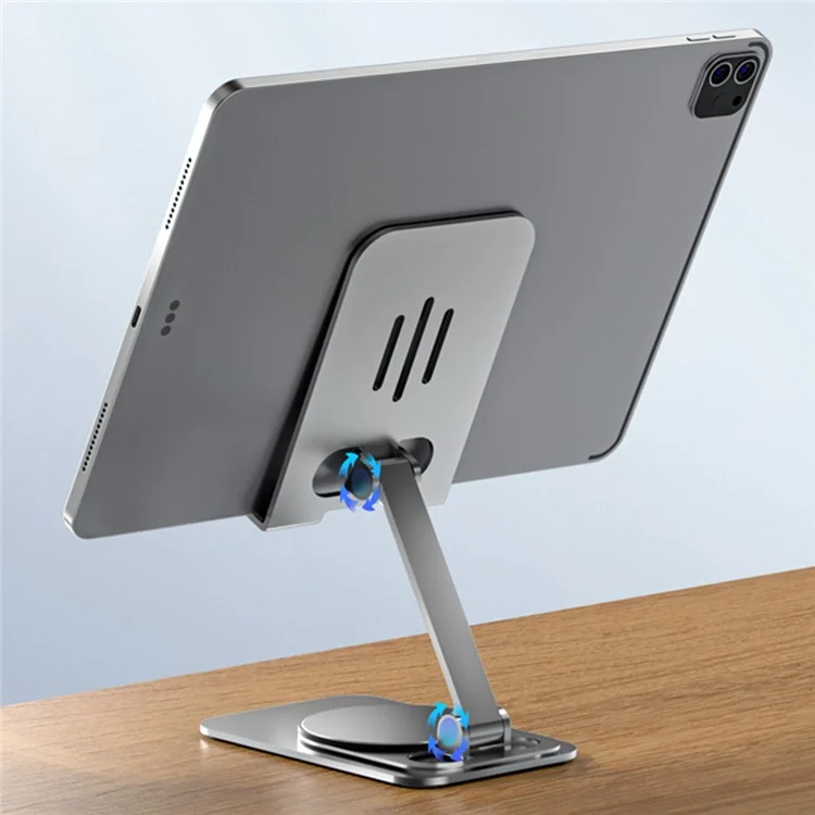 K6 Desktop Mobile Phone Tablet Holder Stand Rotatable Aluminum Alloy Cellphone Bracket - Silver