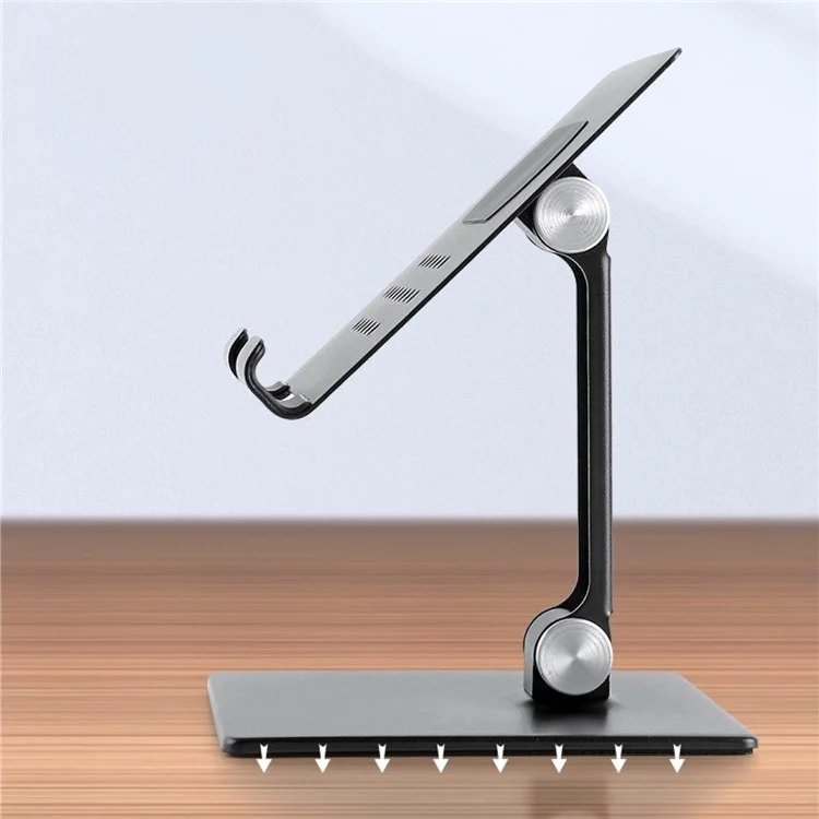 Регулируемый Настольный Компьютер Lazy Mobile Plaint Holder Stand Metal Metal Metal Plable Thone Bracket - Черный