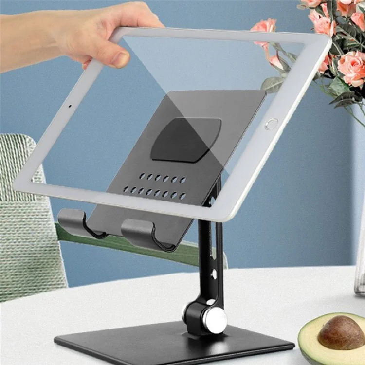 Регулируемый Настольный Компьютер Lazy Mobile Plaint Holder Stand Metal Metal Metal Plable Thone Bracket - Черный