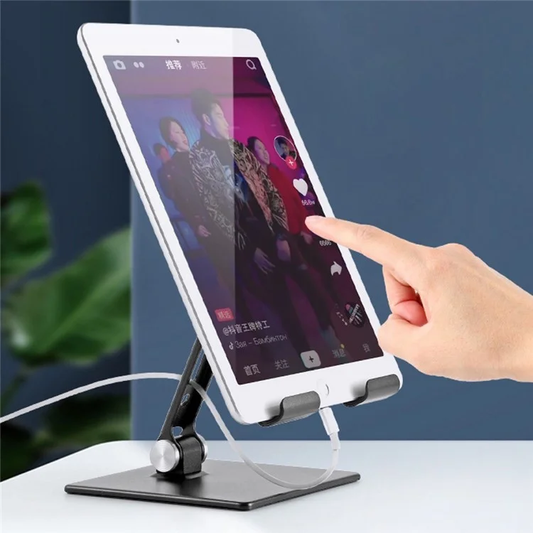Регулируемый Настольный Компьютер Lazy Mobile Plaint Holder Stand Metal Metal Metal Plable Thone Bracket - Черный