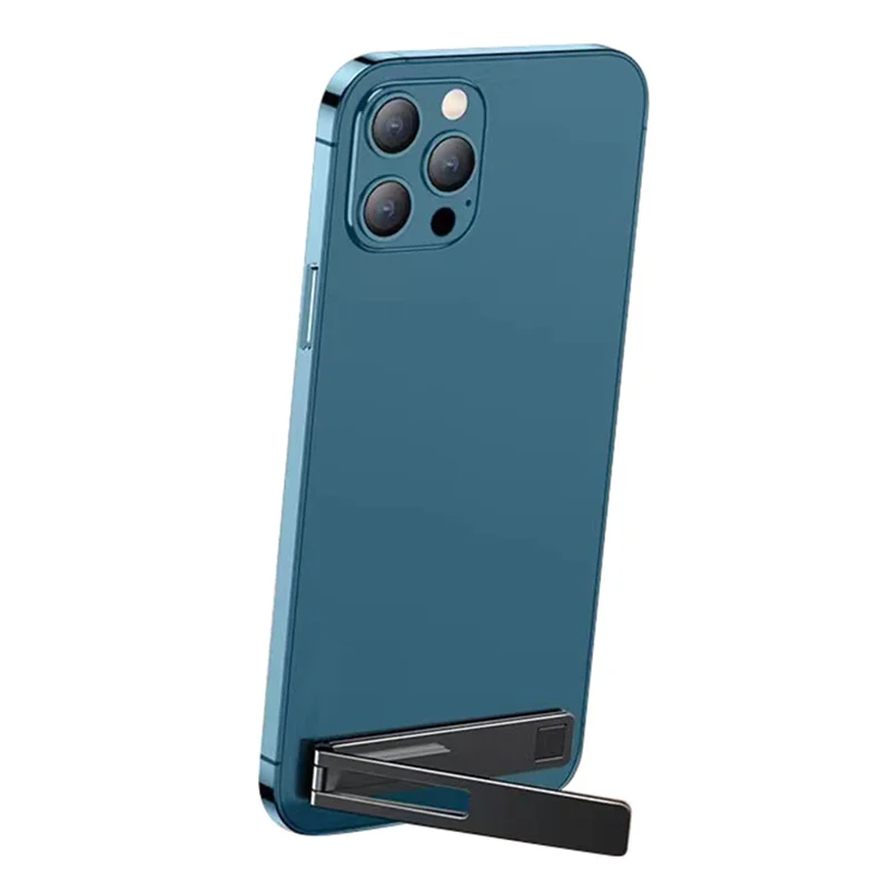 Ultra Thin Zinc Alloy Portable Magnetic Folding Desk Bracket Mobile Phone Mount Holder - Black