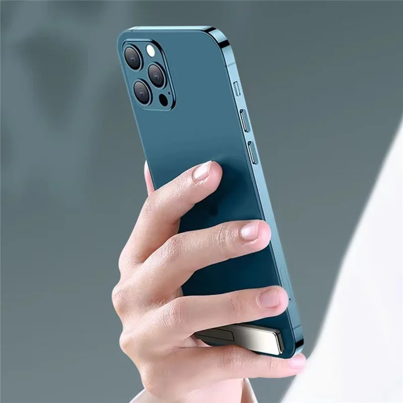 Ultra Thin Zinc Alloy Portable Magnetic Folding Desk Bracket Mobile Phone Mount Holder - Black