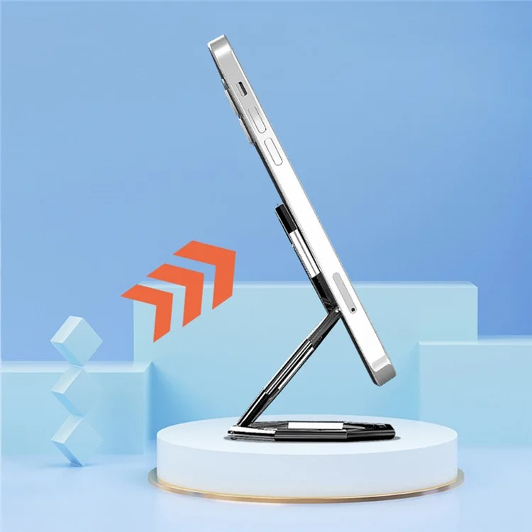 Foldable Metal Magnetic Desktop Ring Shape Phone Tablet Holder Zinc Alloy Cell Phone Stand - Silver
