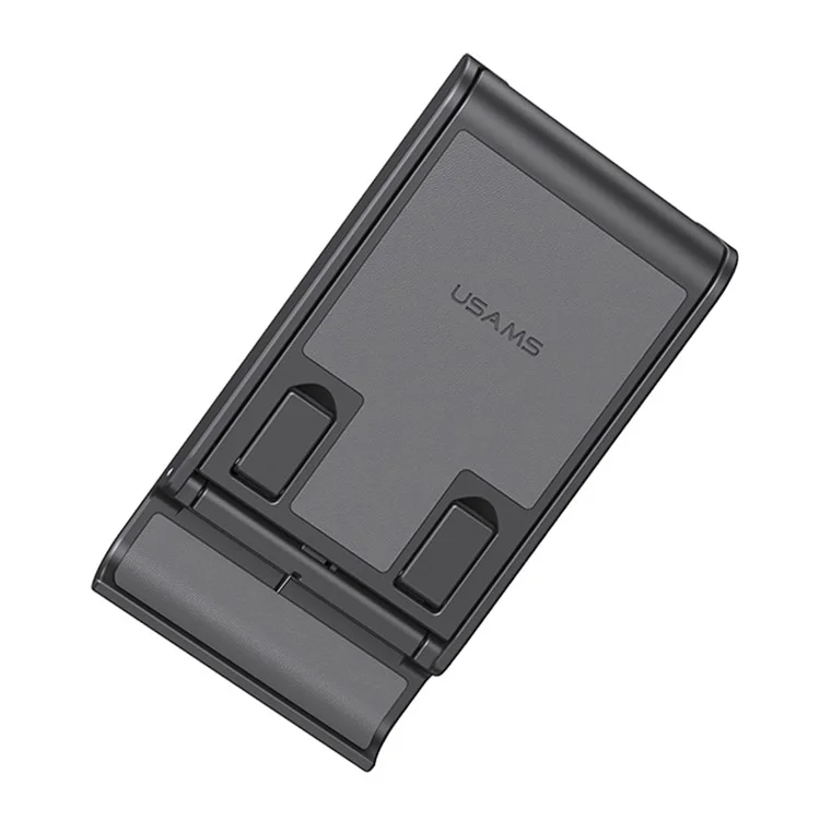 USAMS US-ZJ073 Universal Phone Tablet Desktop Stand Multi-Angle Adjustable Foldable Tabletop Phone Holder Bracket - Black
