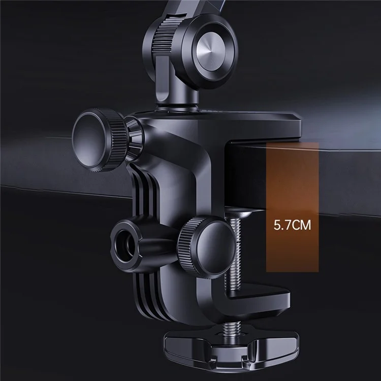 BONERUY P76 Braccio di supporto regolabile Lazy Holder per iPhone, iPad Multi-Angle Rotating Cell Phone Stand con Clip per Bedside Desktop - Nero