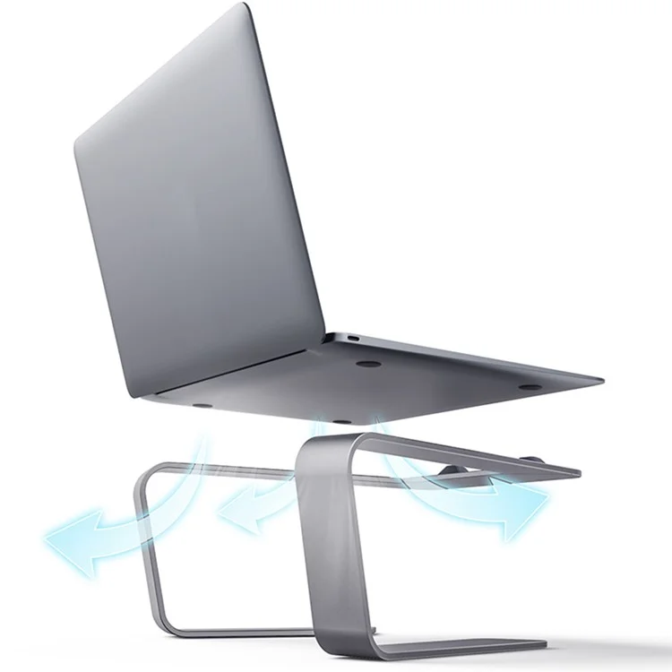 BONERUY P49 Support pour ordinateur portable de bureau de 11 à 15 pouces Porte-ordinateur portable en alliage d'aluminium Refroidissement rapide Argent 