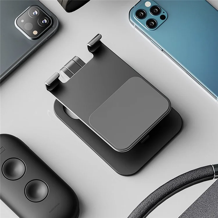 BONERUY P66 Support de Tablette Pliable en Alliage d'Aluminium Titulaire du Téléphone Portable Bureau Monter Stand - Noir