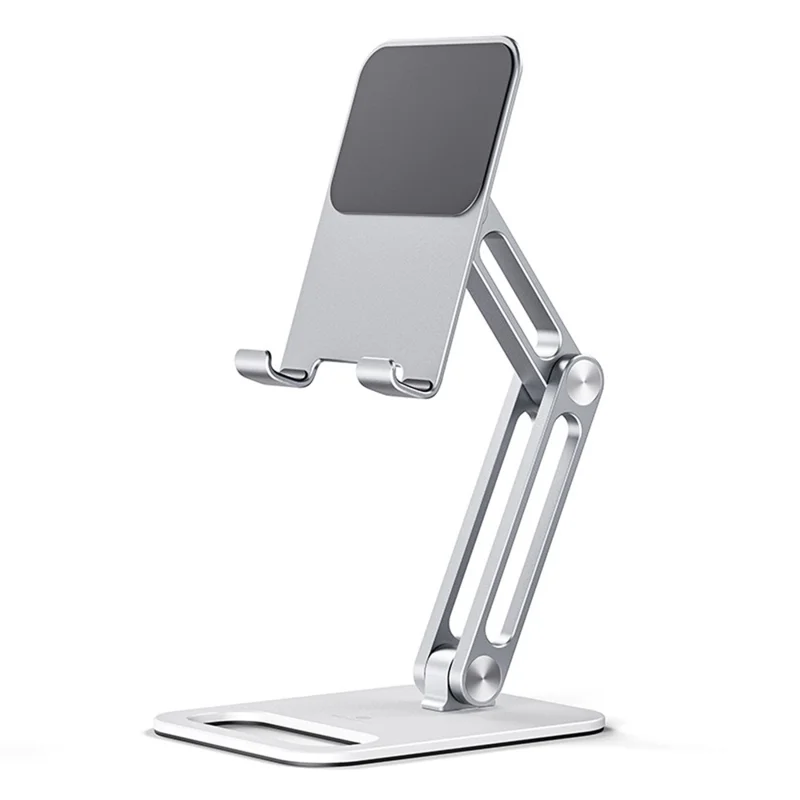 BONERUY P66 Foldable Tablet Stand Holder Aluminum Alloy Cell Phone Stand Desktop Mount Stand - Silver