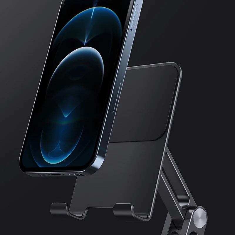 BONERUY P66 Foldable Tablet Stand Holder Aluminum Alloy Cell Phone Stand Desktop Mount Stand - Silver