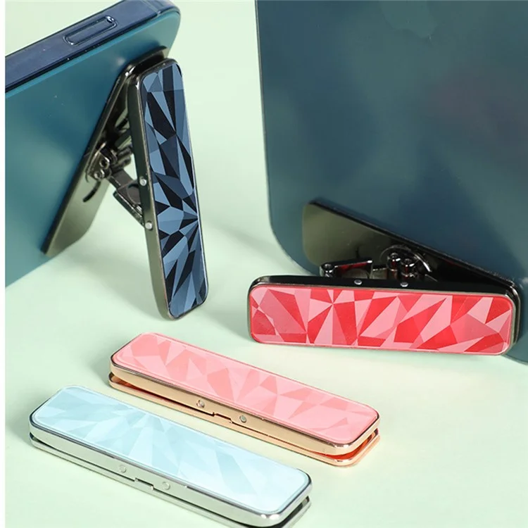 Universal Mini Mobile Phone Stand Foldable Rotatable Zinc Alloy Phone Kickstand Holder - Rose Gold