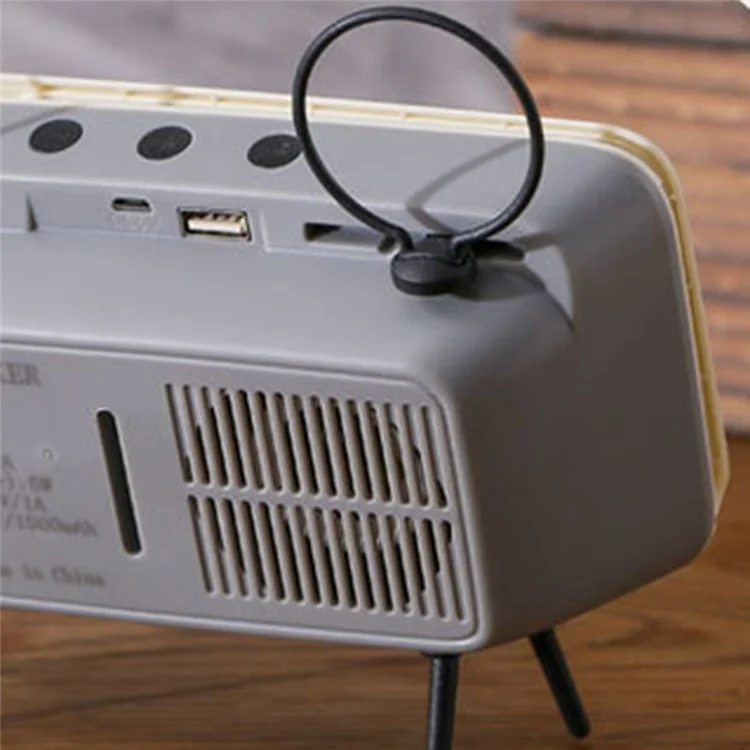 Retro TV Shape Mobile Phone Holder Home Office Desktop TV Phone Stand Bracket - Silver Grey