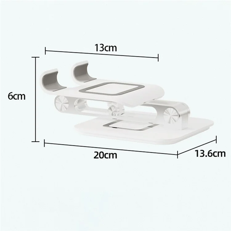 RS719 Foldable Desktop Stand Cell Phone Holder Heavy Duty Aluminum Alloy Base Adjustable Desk Mount Tablet Holder