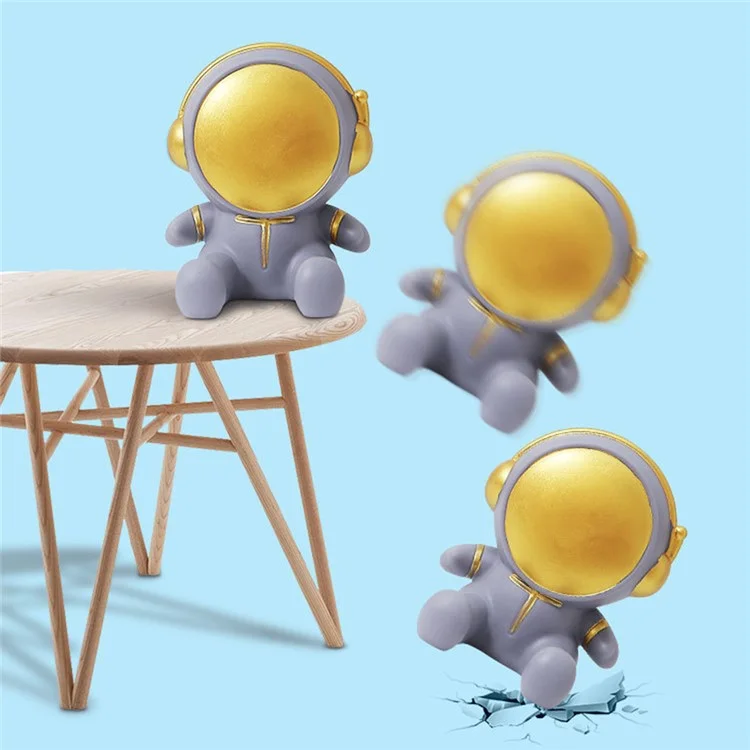 Creative Cartoon Astronaut Mobile Phone Holder Desktop Cellphone Bracket Stand Home Decor - Grey