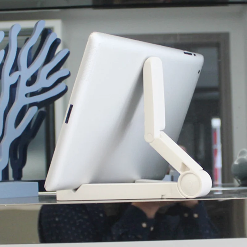 YIHE Portable Foldable Mobile Phone Tablet Holder Adjustable Desktop Cellphone Bracket Stand - Black